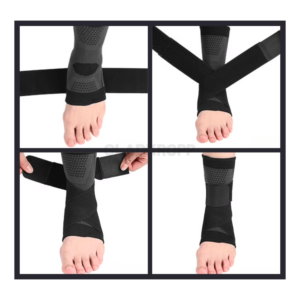 Fotledsstöd med kompression, spännrem