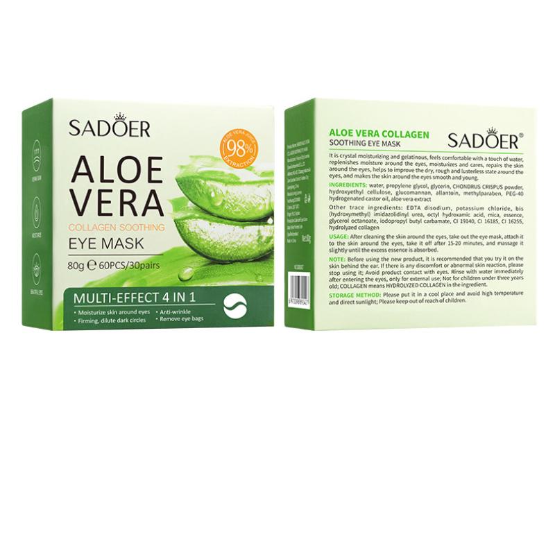 Ögonmask med Aloe Vera och kollagen – återfuktar, stramar upp och minskar rynkor (60 st)