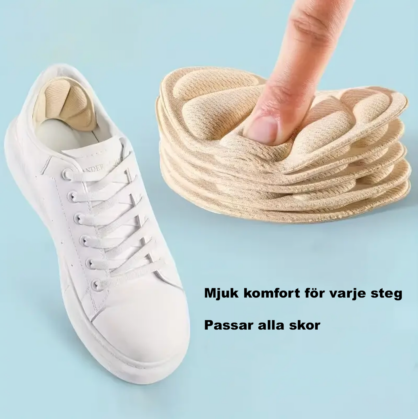 Hälskydd för skor – Mjuka skoinlägg mot skav & blåsor – Självhäftande kudde för komfort och passform