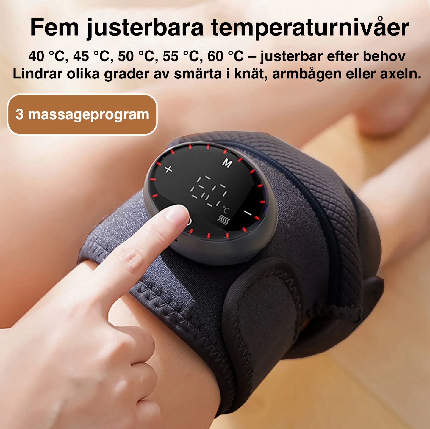 Multifunktionellt Värme- & Massagestöd – För Knä, Axel & Armbåge