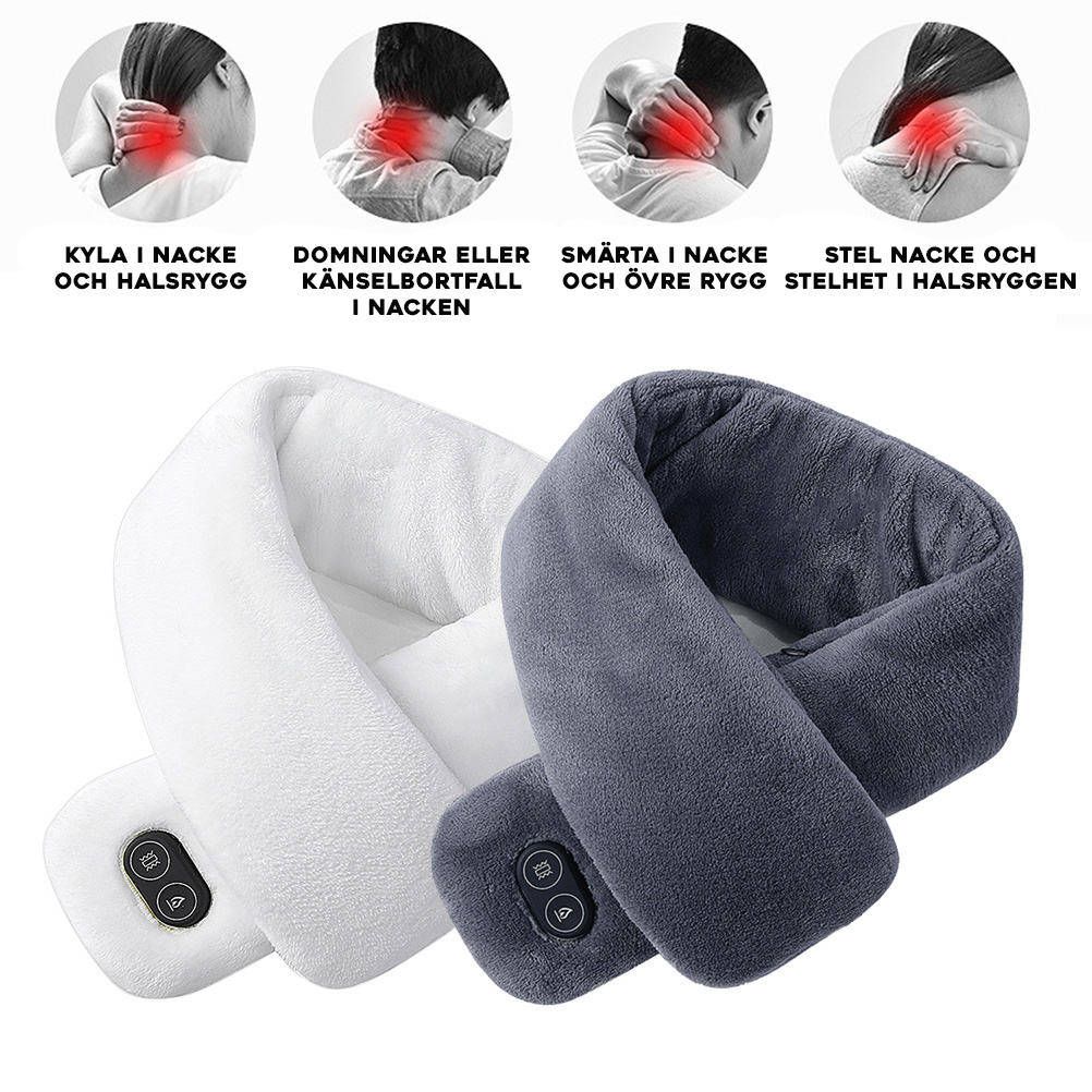 Uppvärmd halsduk med tre värmelägen – mjuk, uppladdningsbar och perfekt för kalla dagar