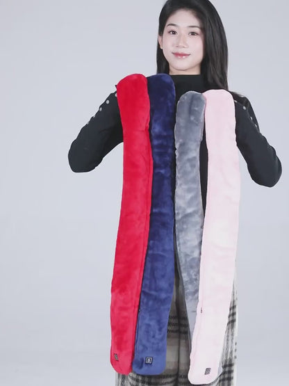 Uppvärmd halsduk med tre värmelägen – mjuk, uppladdningsbar och perfekt för kalla dagar