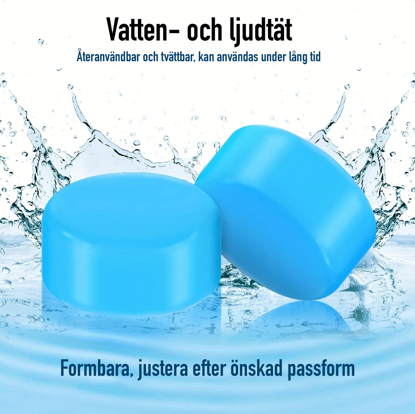 Formbara silikonöronproppar 12-pack – Återanvändbara & ljuddämpande för konsert, simning, skytte & sömn