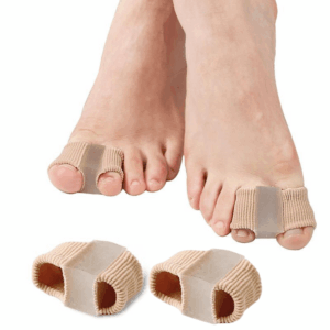 Dubbel tåseparerare som separerar två tår samtidigt och minskar tryck vid hallux valgus