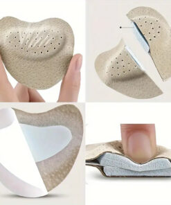 Närbild på mjuka framfotsdynor med hålfördelning och självhäftande undersida som ger stötdämpning i skor