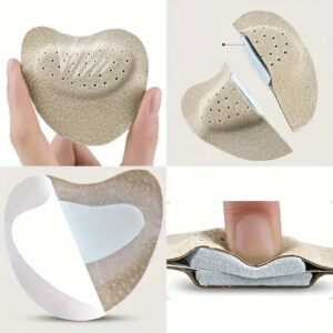 Närbild på mjuka framfotsdynor med hålfördelning och självhäftande undersida som ger stötdämpning i skor