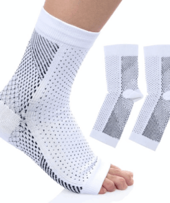 halsporrestrumpa med kompression 2 vit