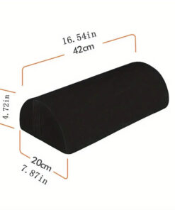 Ergonomisk fotstödskudde i minnesskum med tydligt markerade mått.