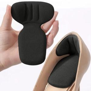 T-formade hälkuddar för skor i svart – mjuka och självhäftande för ökad komfort