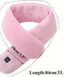 Rosa uppvärmd halsduk med måttangivelse och mjukt material